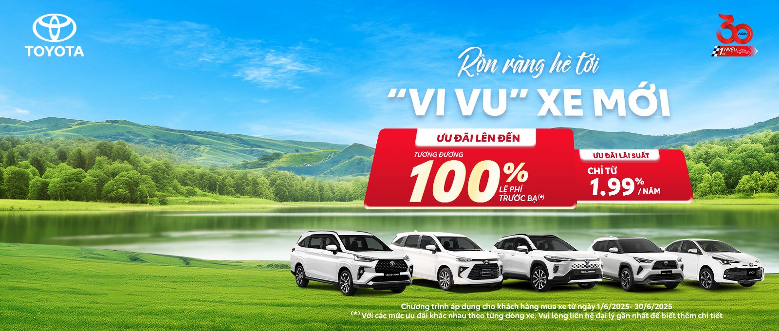 Chương Trình Khuyến Mãi Dành Cho Các Dòng Xe Toyota Vios, Corolla Cross, Toyota Veloz Cross, Yaris Cross, Avanza Premio Trong Tháng 06 Năm 2025