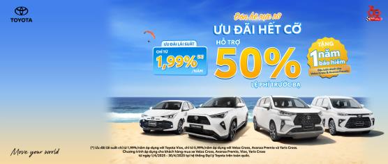 CHƯƠNG TRÌNH KHUYẾN MÃI TOYOTA THÁNG 4/2025 – GIẢM 50% LỆ PHÍ TRƯỚC BẠ!